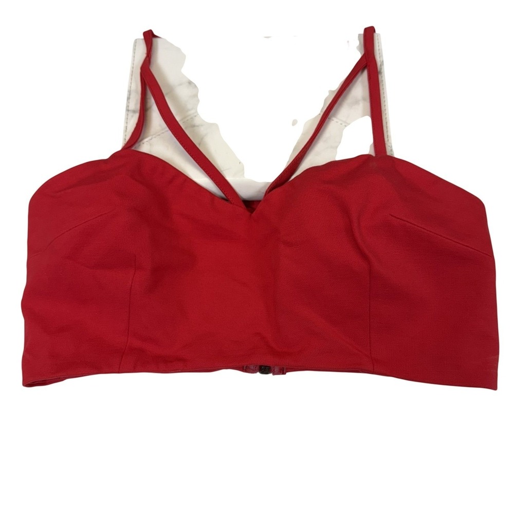 Signature 8 Red Cage Back Strappy Bustier Crop Top Medium Y2K Clubwear
